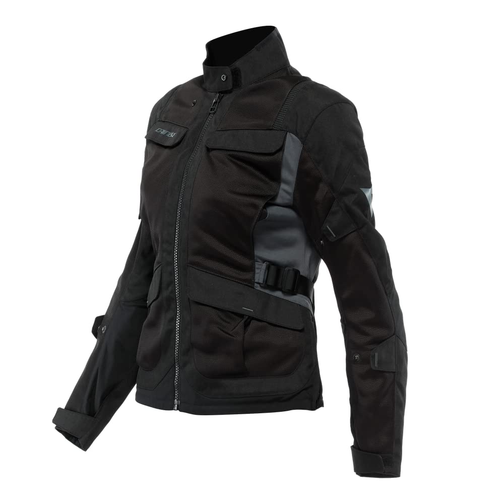 Dainese - Desert Lady Tex Jacket, Sommer Motorradjacke, Leichtes Technisches Gewebe, Schulter Und Ellbogenprotektoren, Damen Motorradjacke, Schwarz/Schwarz/Ebony, 40 von Dainese