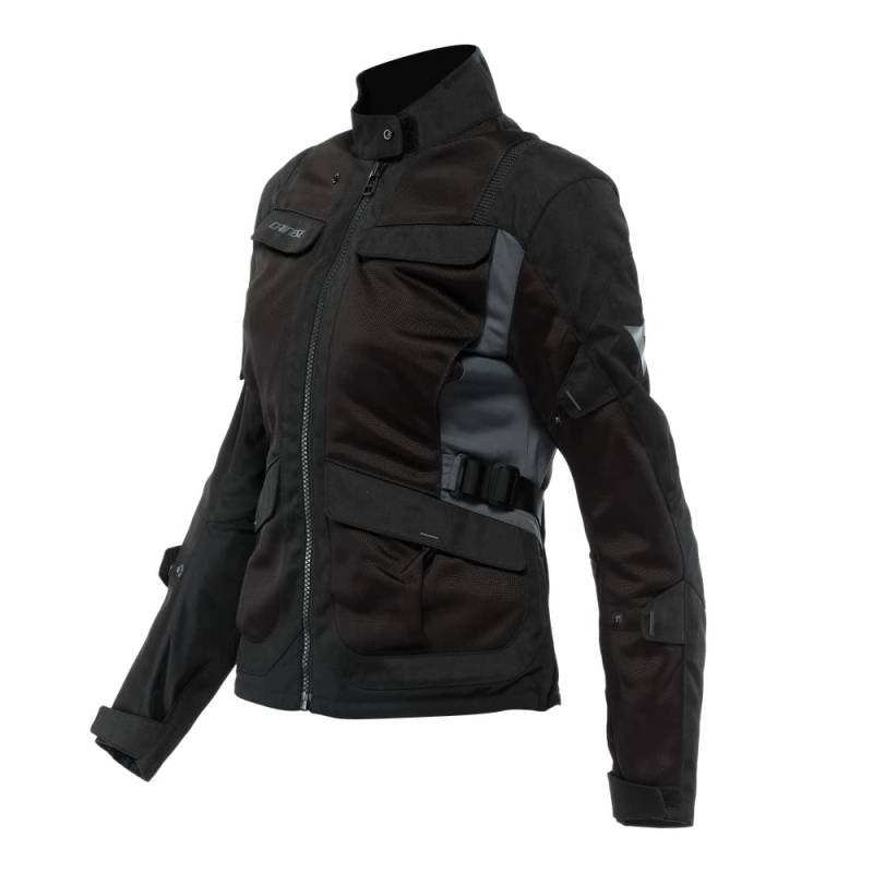 Dainese - Desert Lady Tex Jacket, Sommer Motorradjacke, Leichtes Technisches Gewebe, Schulter Und Ellbogenprotektoren, Damen Motorradjacke, Schwarz/Schwarz/Ebony, 46 von Dainese