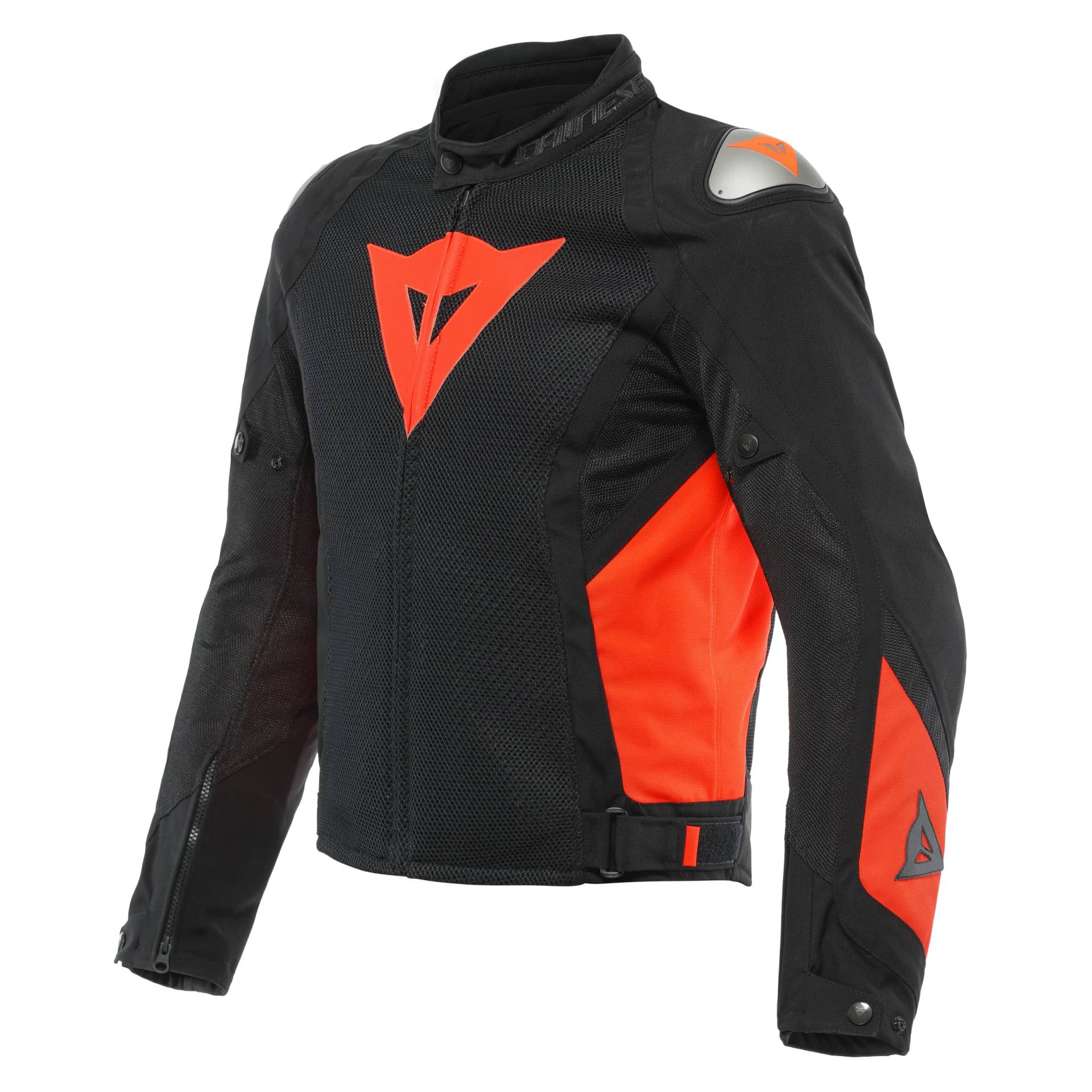 Dainese - Energyca Air Tex Jacket, Cordura Motorradjacke Herren, Abriebfeste Motorrad Jacke mit Winddichtem Futter, Atmungsaktive Jacke mit Austauschbarem Schulterschutz, Schwarz/Rot von Dainese