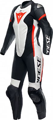 Dainese Grobnik, Lederkombi 1tlg. perforiert Damen - Schwarz/Weiß/Neon-Rot - 40 von Dainese