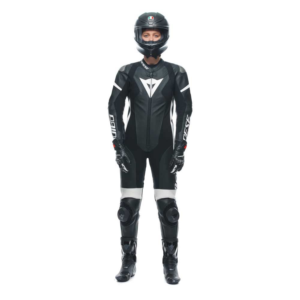 Dainese Grobnik Lady 1PC perforiert Damen Einteiler Lederkombi Racing Suit, BLACK/BLACK/WHITE, 44 von Dainese