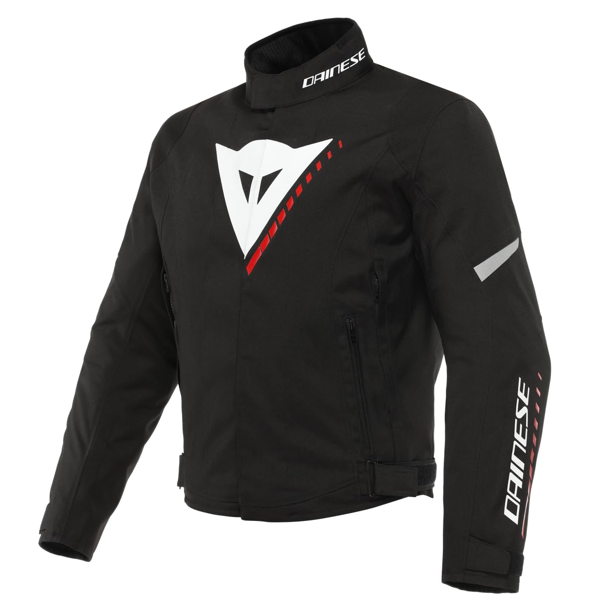 Dainese Herren Veloce D-dry Jacket Motorradjacke Ganzj hrig Wasserdicht mit Abnehmbarer Thermoschicht, Schwarz/Weiß/Lava Rot, 52 EU von Dainese