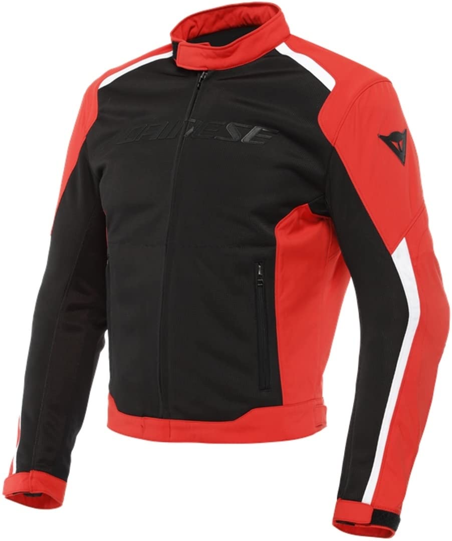 Dainese Hydraflux 2 Air D-Dry Jacket, Motorradjacke Sommer mit Abnehmbarem Wasserdichtem Futter, Herren, Schwarz/Lava Rot, 44 von Dainese