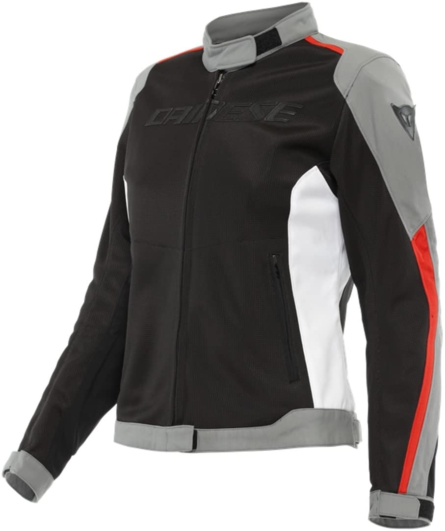 Dainese Hydraflux 2 Air Lady D-Dry Jacket, Motorradjacke Sommer mit Abnehmbarem Wasserdichtem Futter, Damen, Schwarz/Charcoal-Gray/Lava Rot, 38 von Dainese