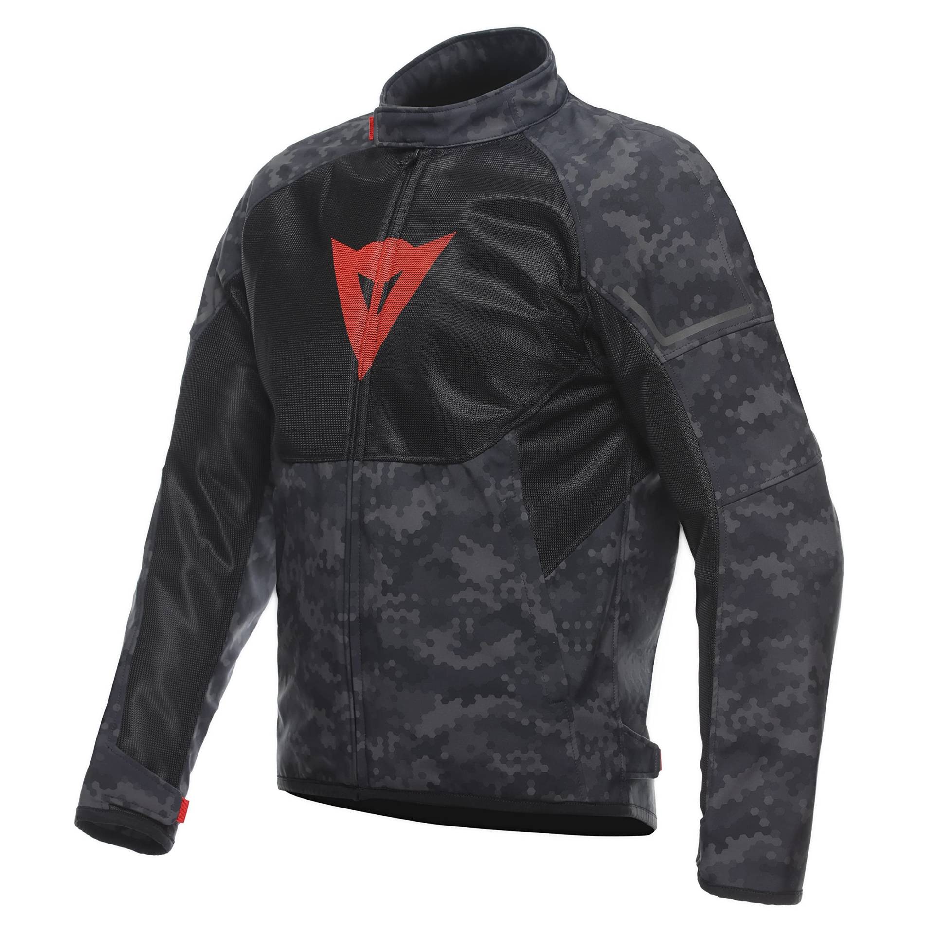 Dainese - Ignite Air Tex Jacket, Motorrad Sommerjacke, Mesh Gewebe, Herren Motorradjacke, Weiche Protektoren, Grau Camo/Schwarz/Fluo Rot, 48 von Dainese