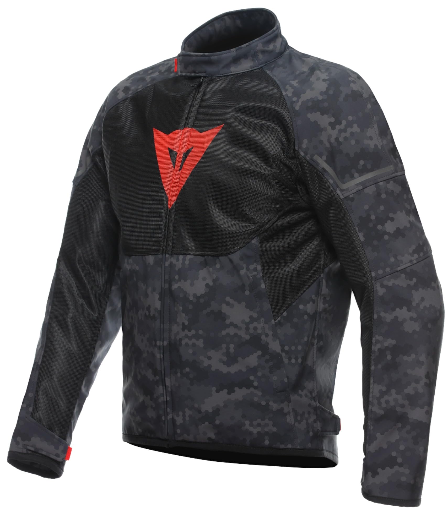 Dainese - Ignite Air Tex Jacket, Motorrad Sommerjacke, Mesh Gewebe, Herren Motorradjacke, Weiche Protektoren, Grau Camo/Schwarz/Fluo Rot, 58 von Dainese