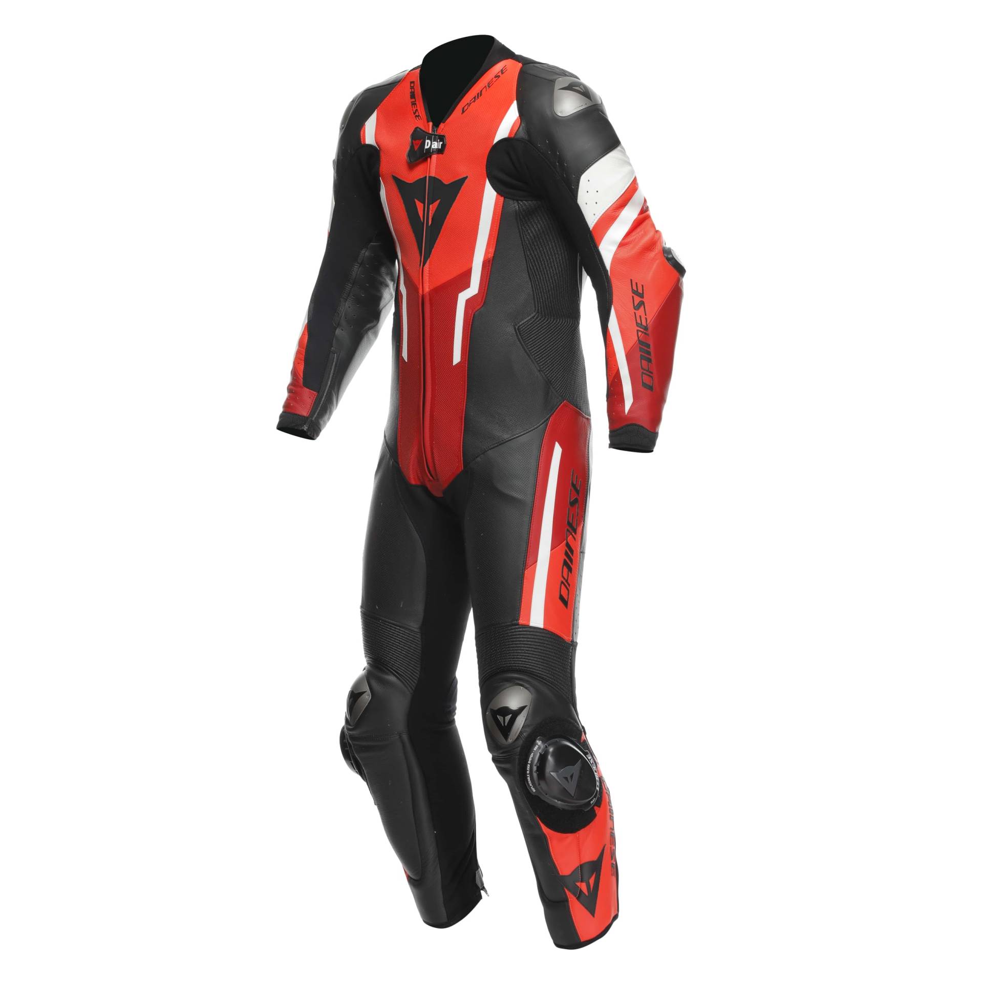 Dainese Kombi Misano 3 D-Air Perf. 1PC Leather Suit Air Bag Kombi, BLACK/RED/FLUO-RED, 54 von Dainese