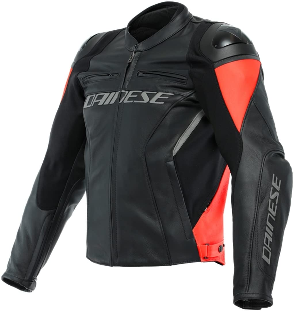 Dainese Kombijacke Lederkombi Motorradjacke m. Protektoren Racing 4 Lederkombijacke schwarz/fluorot 50, Herren, Sportler, Sommer von Dainese