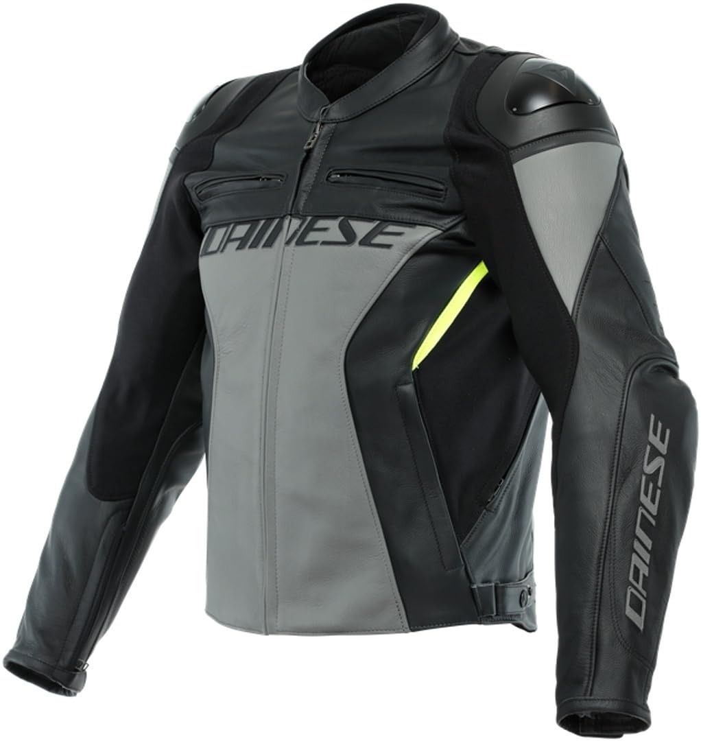 Dainese Kombijacke Lederkombi Motorradjacke m. Protektoren Racing 4 Lederkombijacke schwarz/grau 50, Herren, Sportler, Sommer von Dainese