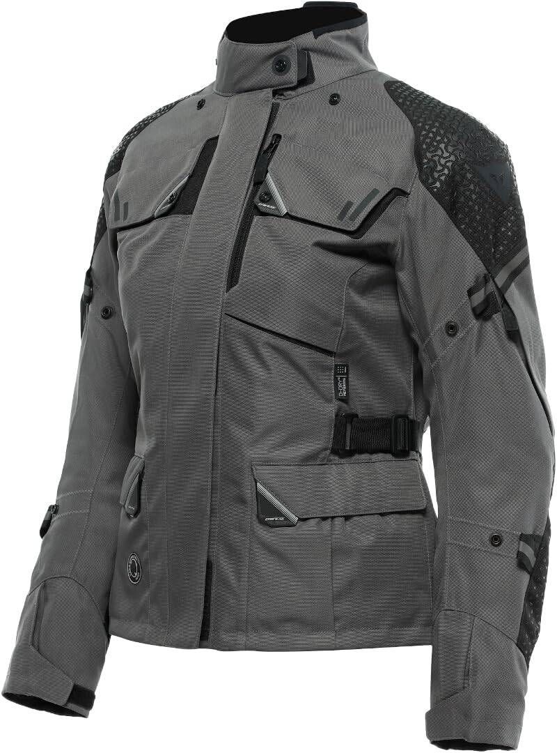 Dainese - Ladakh 3L D Dry Lady Jacket, Wasserdichte Motorrad Touring Jacke, Schulter Und Ellbogenprotektoren, 4 Jahreszeiten, Damen Motorradjacke, Eisen Gate/Schwarz, 48 von Dainese