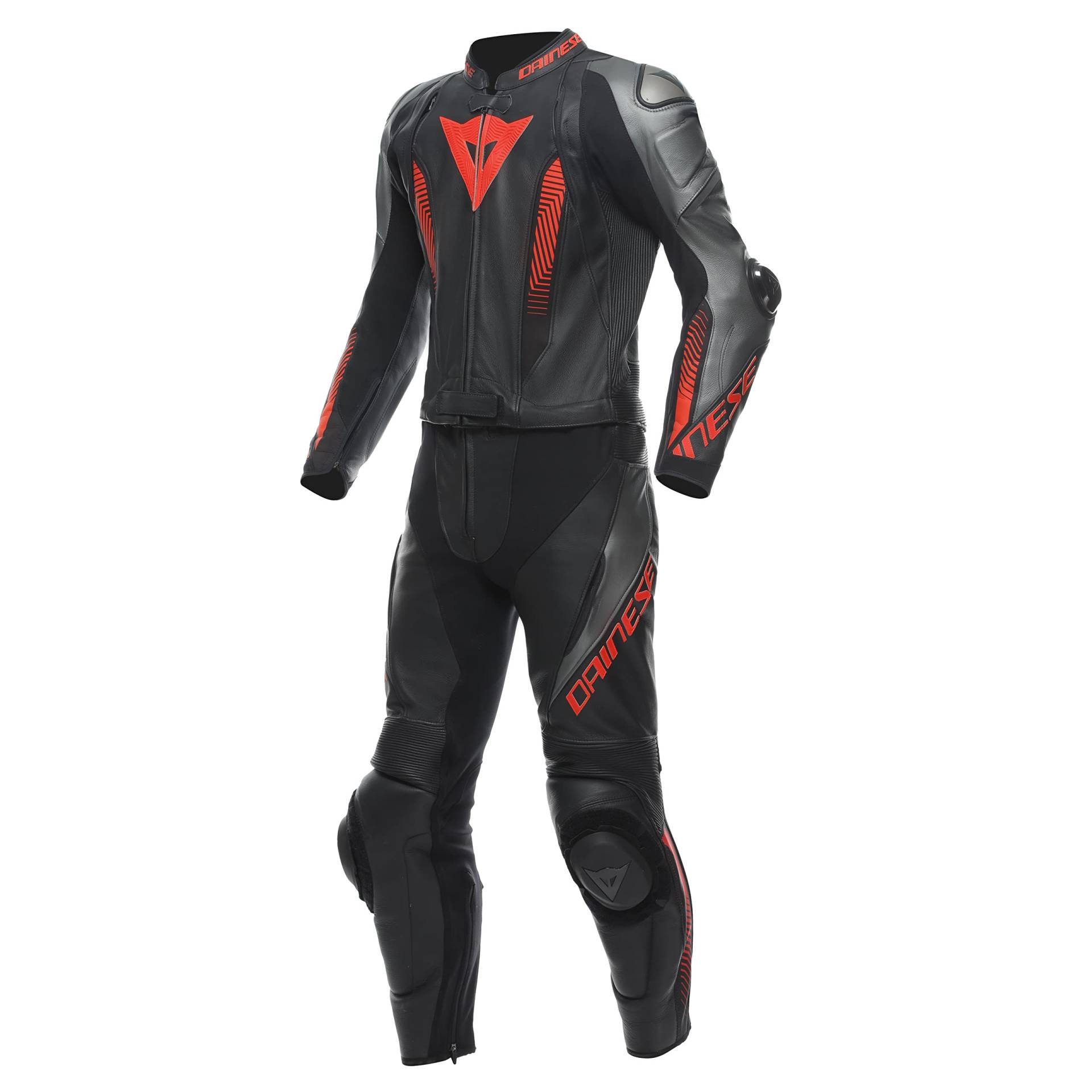 Dainese Laguna SECA 5 2-Teiler Motorrad Lederkombi (Black/Gray/Red,56) von Dainese