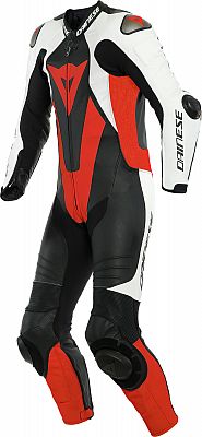 Dainese Laguna Seca 5, Lederkombi 1tlg. perforiert - Schwarz/Weiß/Neon-Rot - 52 von Dainese