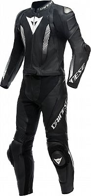 Dainese Laguna Seca 5, Lederkombi 2tlg. perforiert - Schwarz/Schwarz/Weiß - 52 von Dainese