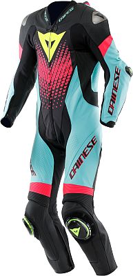 Dainese Laguna Seca 6, Lederkombi 1tlg. perforiert - Schwarz/Hellblau/Pink - 44 von Dainese