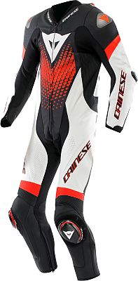 Dainese Laguna Seca 6, Lederkombi 1tlg. perforiert - Schwarz/Weiß/Neon-Rot - 44 von Dainese