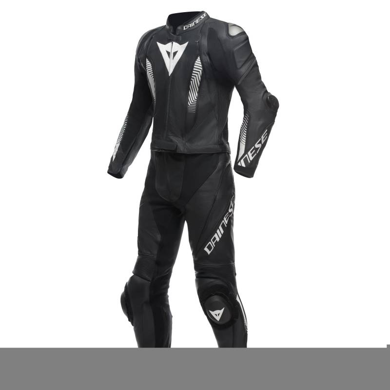 Dainese Lederkombi Laguna Seca 5 zweiteiler Motorradkombi Leathersuit, BLACK/BLACK/WHITE, 110 von Dainese