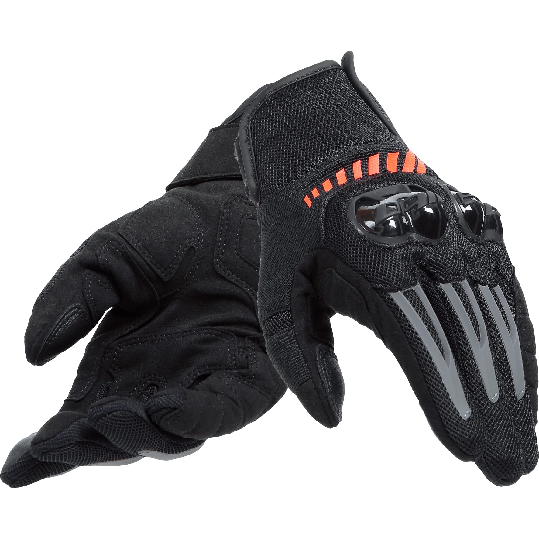 Dainese Mig 3 Air Tex Gloves, Motorradhandschuhe Sommer mit Protektoren, Herren, Schwarz/Fluo-Rot, XXL von Dainese