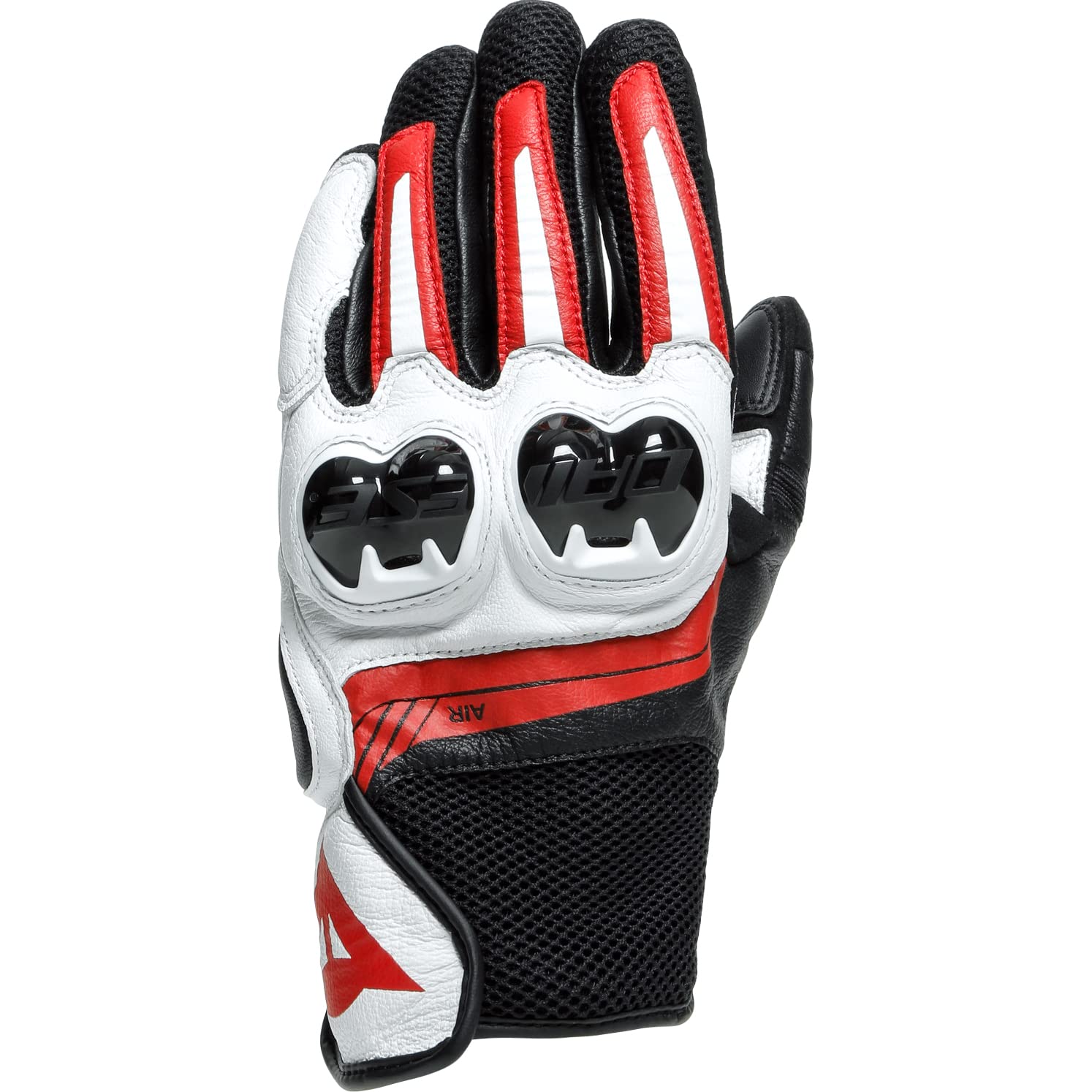 Dainese Mig 3 Unisex Leather Gloves, Motorradhandschuhe Leder mit Protektoren, für Damen und Herren, Schwarz/Weiß/Lava Rot, XXL von Dainese