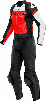 Dainese Mirage, Lederkombi 2tlg. Damen - Schwarz/Rot/Weiß - 54 von Dainese