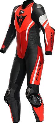 Dainese Misano 3 D-air, Lederkombi 1tlg. perforiert Damen - Schwarz/Rot/Neon-Rot/Weiß - 40 von Dainese