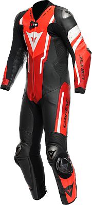 Dainese Misano 3 D-air, Lederkombi 1tlg. perforiert - Schwarz/Rot/Neon-Rot/Weiß - 44 von Dainese