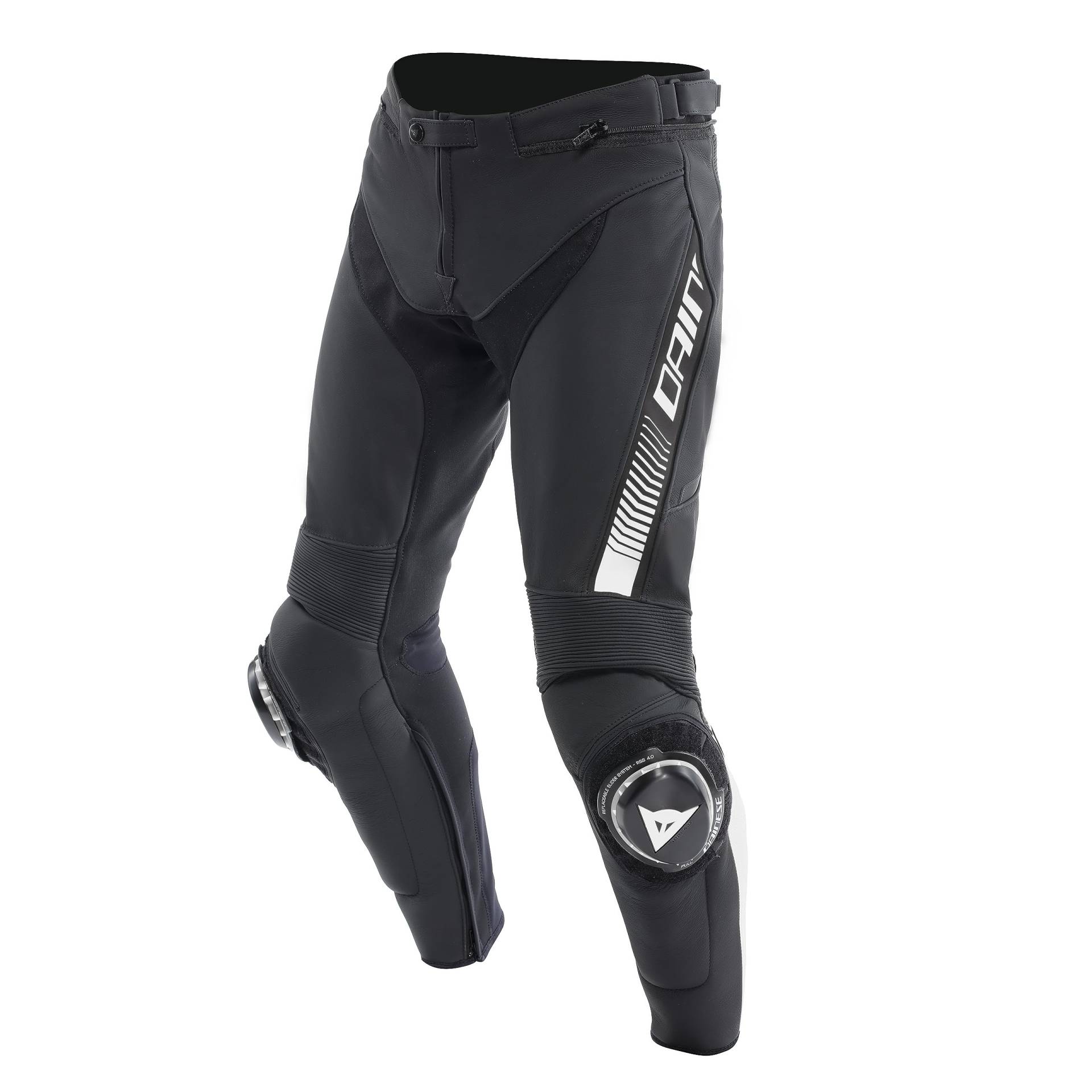 Dainese Motorradhose Super Speed Lederhose Stiefelhose, Black/White, 54 von Dainese