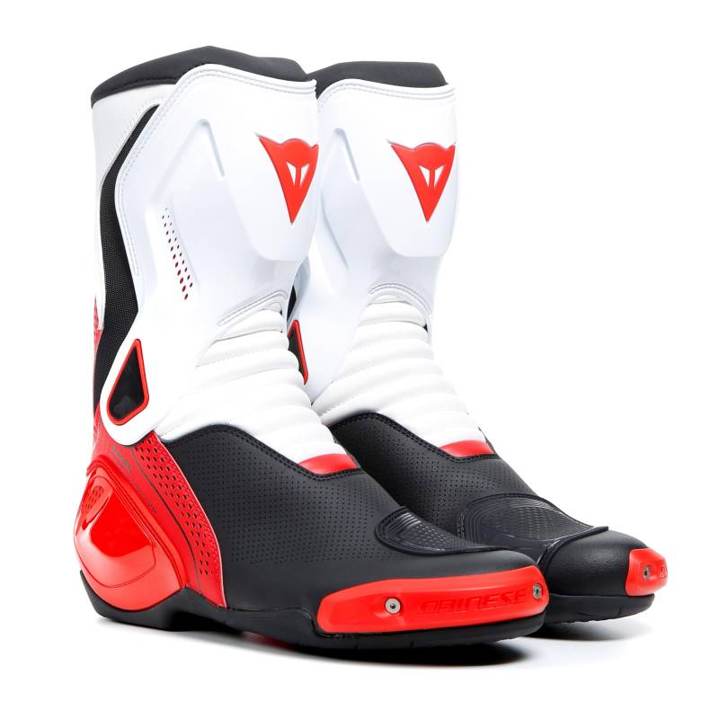 Dainese - Nexus 2 Air Boots, Motorradstiefel Mit Protektoren, Belüftungseinsätze, Anti Sprain System, Schuhe Für Männer, Schwarz/Weiß/Lavarot, 44 von Dainese