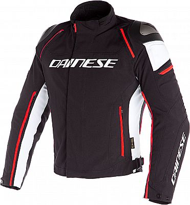 Dainese Racing 3, Textiljacke D-Dry - Schwarz/Schwarz/Neon-Rot - 44 von Dainese