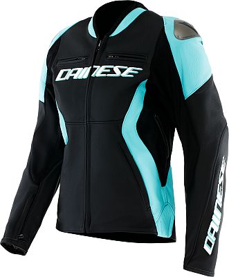 Dainese Racing 5, Lederjacke Damen - Schwarz/Hellblau - 38 von Dainese