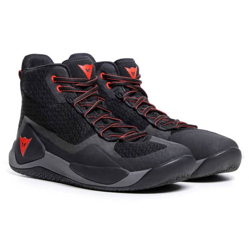 Dainese - Atipica Air 2 Shoes, Sommer Motorradschuhe, Mesh Gewebe, Schützende Verstärkungen, Groundtrax Asymmetrische Sohlen, Schuhe Für Herren, Schwarz/Fluo Rot, 43 von Dainese