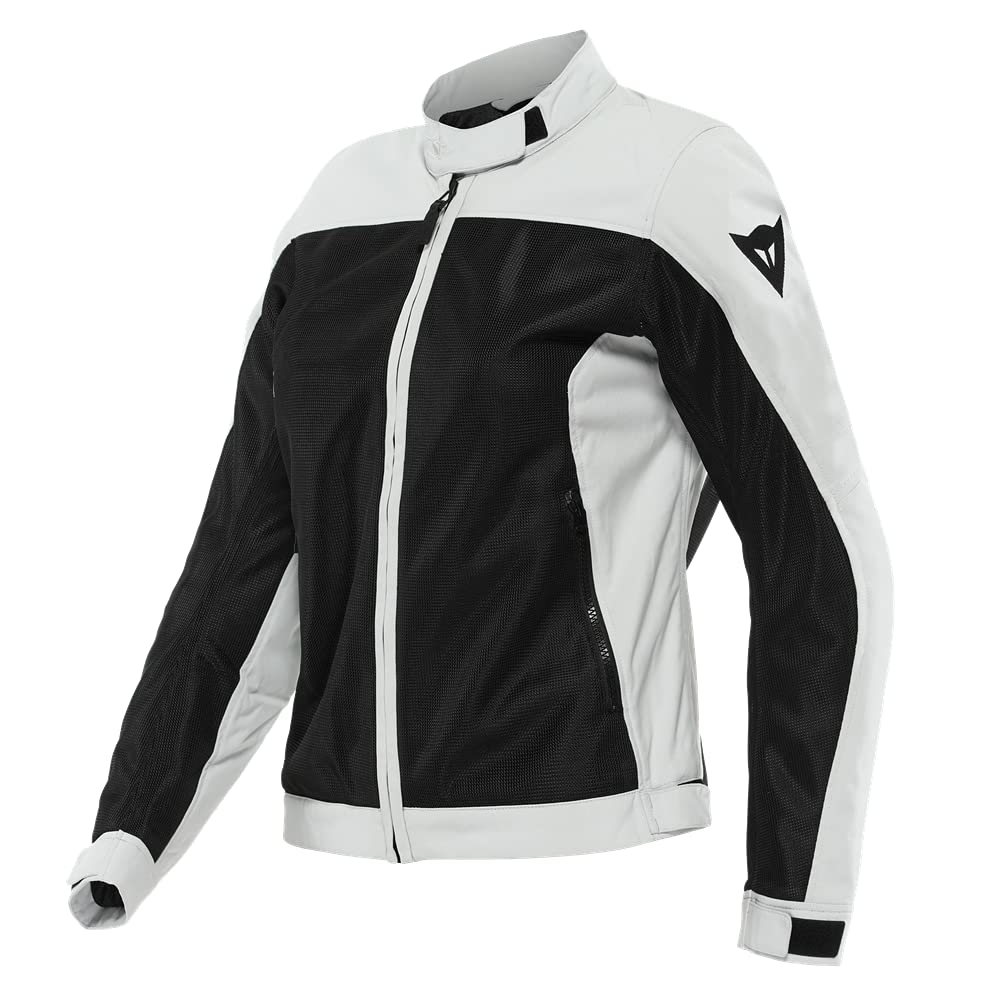 Dainese Sevilla Air Lady Tex Jacket, Motorradjacke Sommer, Damen, Schwarz/Glacier-Gray, 42 von Dainese