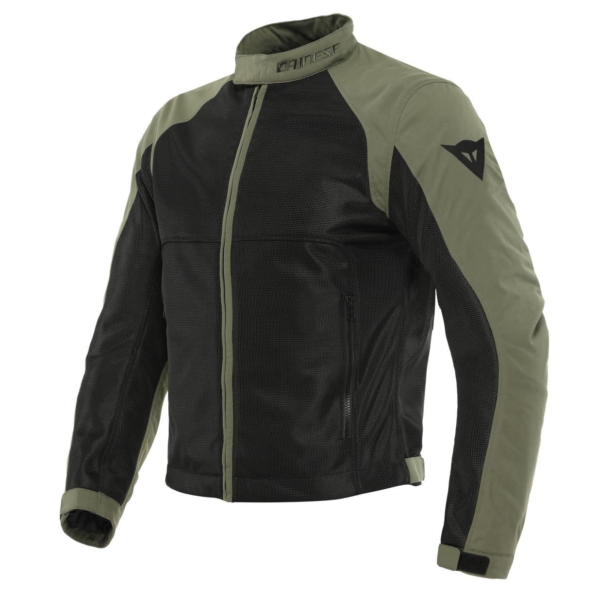 Dainese - Sevilla Air Tex Jacke, Sommer-Motorradjacke für Herren, atmungsaktive und leichte Jacke mit perforiertem Mesh für maximale Bewegungsfreiheit, Schwarz/Dunkelgrün von Dainese