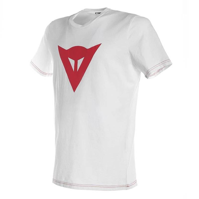 Dainese - Speed Demon T-Shirt, Herren T-Shirt mit Kurzen Ärmeln, Trikot mit Speed Demon Logo für Erwachsene, aus 100% Baumwolle, Weich und Cool, Klassischen Stil, Weiß/Rot von Dainese