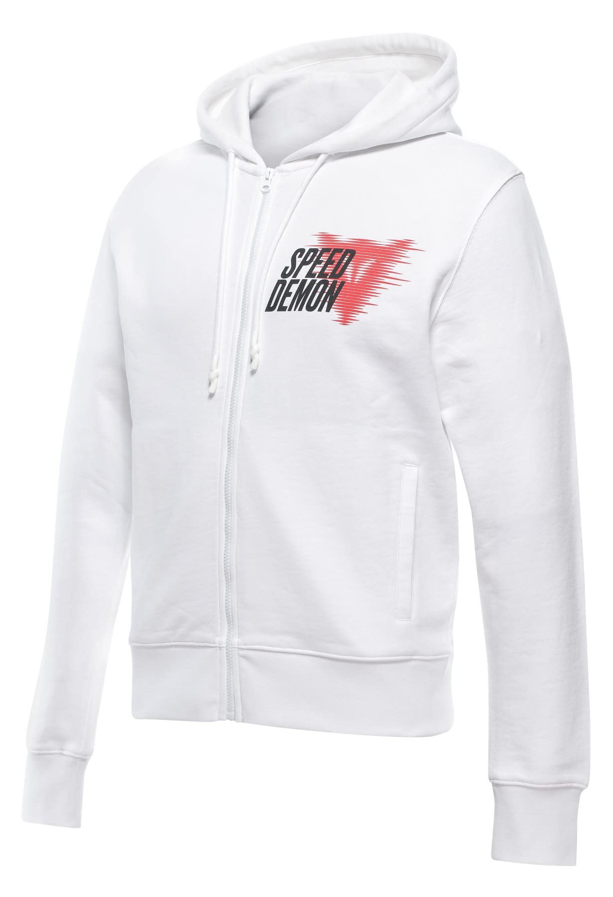 Dainese - Speed Demon Veloce Hoodie, Sweatshirt mit Kapuze und Frontreißverschluss aus Baumwolle, Mann, Brillant Weiß, XXL von Dainese