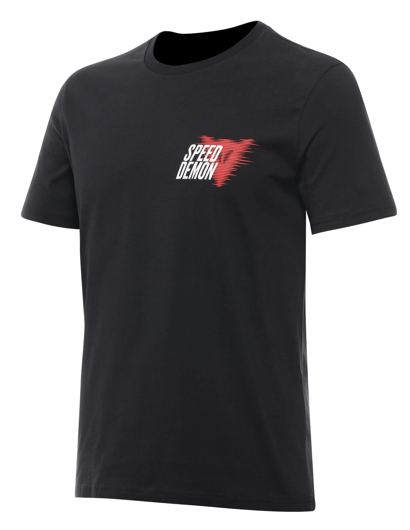 Dainese - Speed Demon Veloce T-Shirt, Lässiges T-Shirt mit Rundhalsausschnitt aus Baumwolle, Mann, Jet-Schwarz, L von Dainese