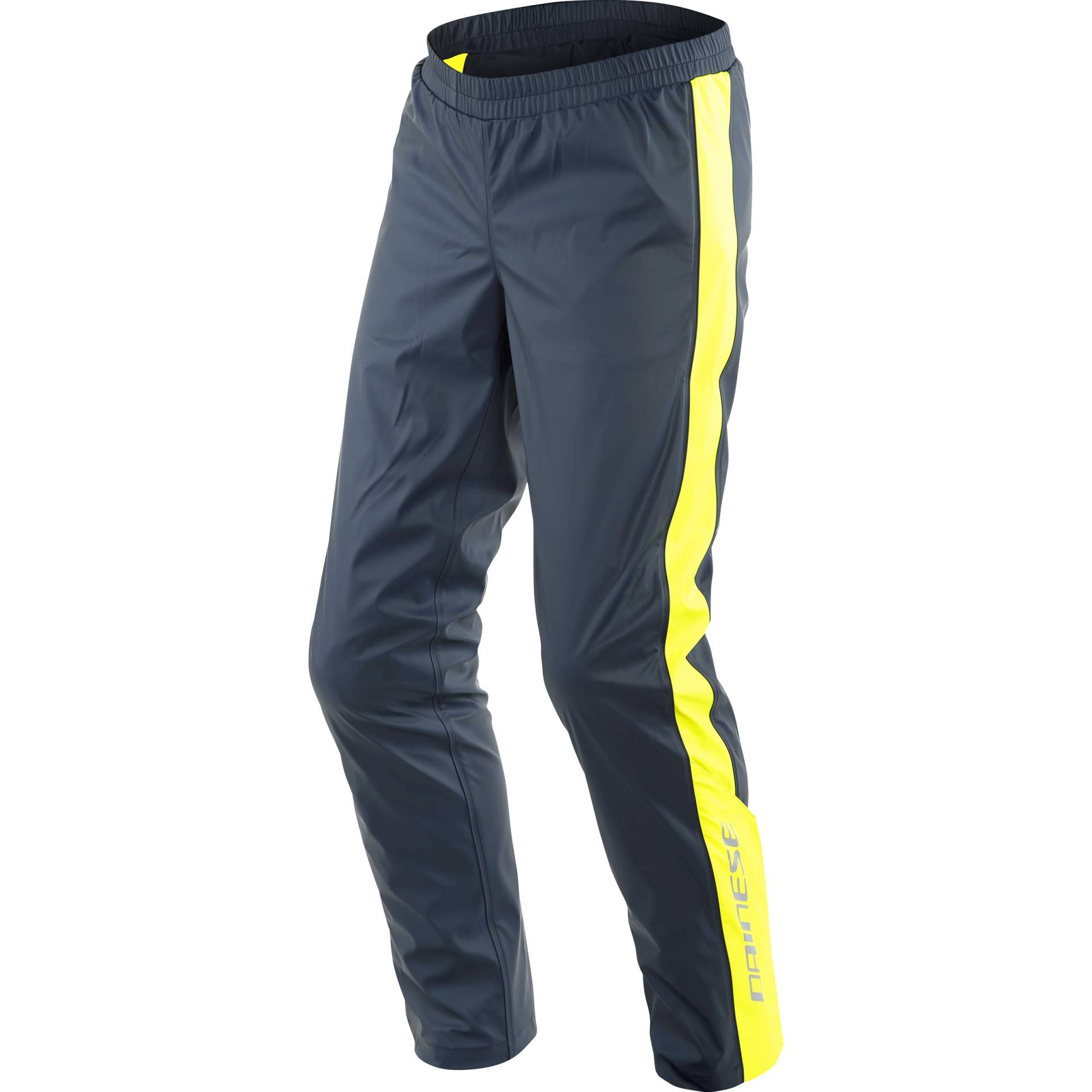 Dainese Storm 2 Unisex Pants, Motorrad Regenhose Wasserdicht Faltbar, für Damen und Herren, Black-Iris/Fluo-Gelb, M von Dainese