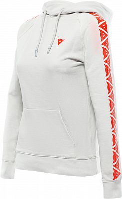 Dainese Stripes, Kapuzenpullover Damen - Hellgrau/Neon-Rot - XL von Dainese