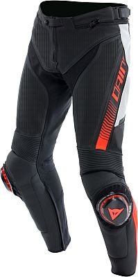 Dainese Super Speed, Lederhose perforiert - Schwarz/Weiß/Neon-Rot - 44 von Dainese