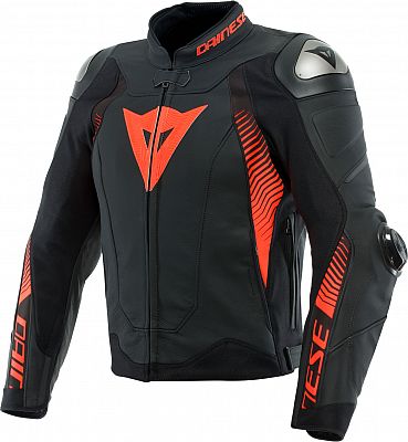 Dainese Super Speed 4, Lederjacke - Matt-Schwarz/Neon-Rot - 50 von Dainese