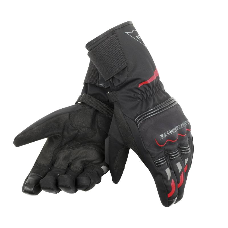 Dainese-TEMPEST UNISEX D-DRY LONG Handschuhe, Schwarz/Rot, Größe XL von Dainese