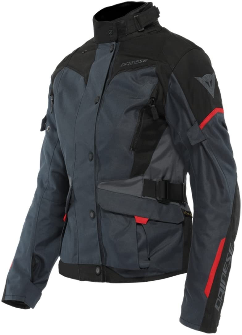 Dainese - Tempest 3 D Dry Lady, Motorradtourenjacke Für Damen, Wasserdichte Jacke, Herausnehmbares Thermofutter, Schulter Und Ellbogenschutz, Ebenholz/Schwarz/Lavarot, 44 von Dainese