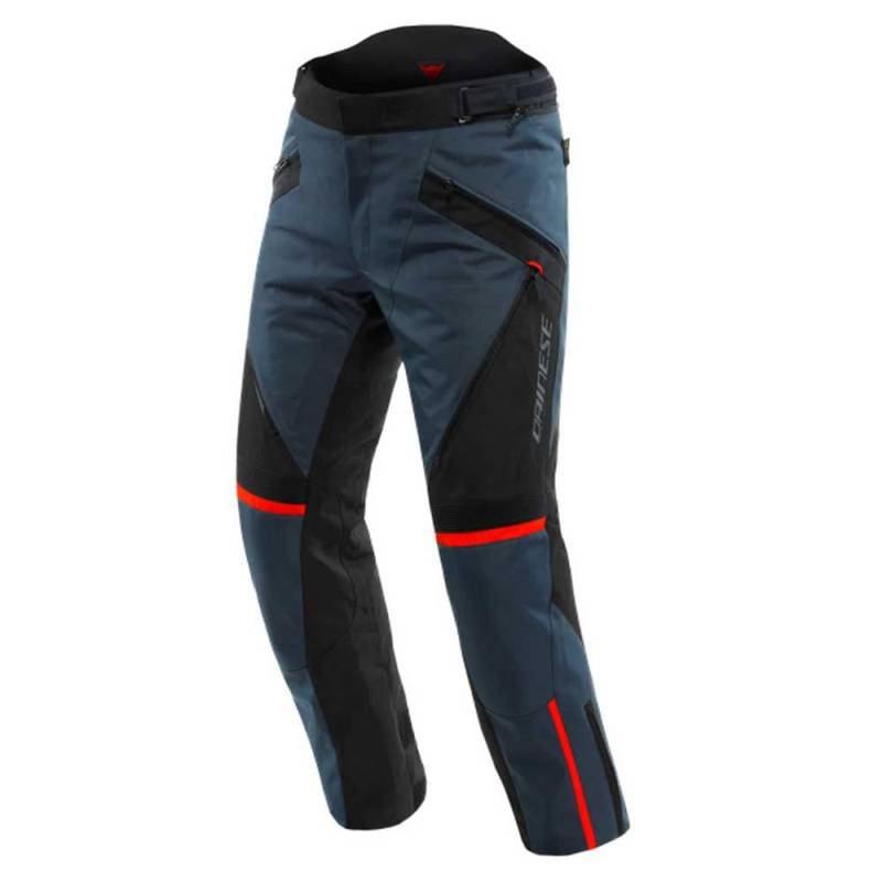 Dainese - Tempest 3 D Dry Pants, Motorrad Tourenhose Für Männer, Wasserdichte Membran, Herausnehmbares Thermofutter, Knieschutz, Ebenholz/Schwarz/Lavarot, 50 von Dainese