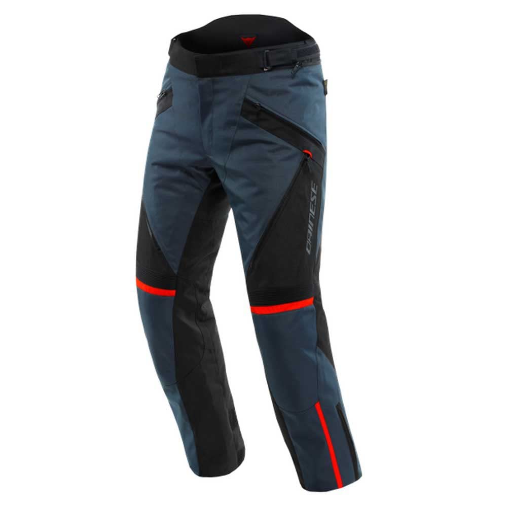 Dainese - Tempest 3 D Dry Pants, Motorrad Tourenhose Für Männer, Wasserdichte Membran, Herausnehmbares Thermofutter, Knieschutz, Ebenholz/Schwarz/Lavarot, 56 von Dainese