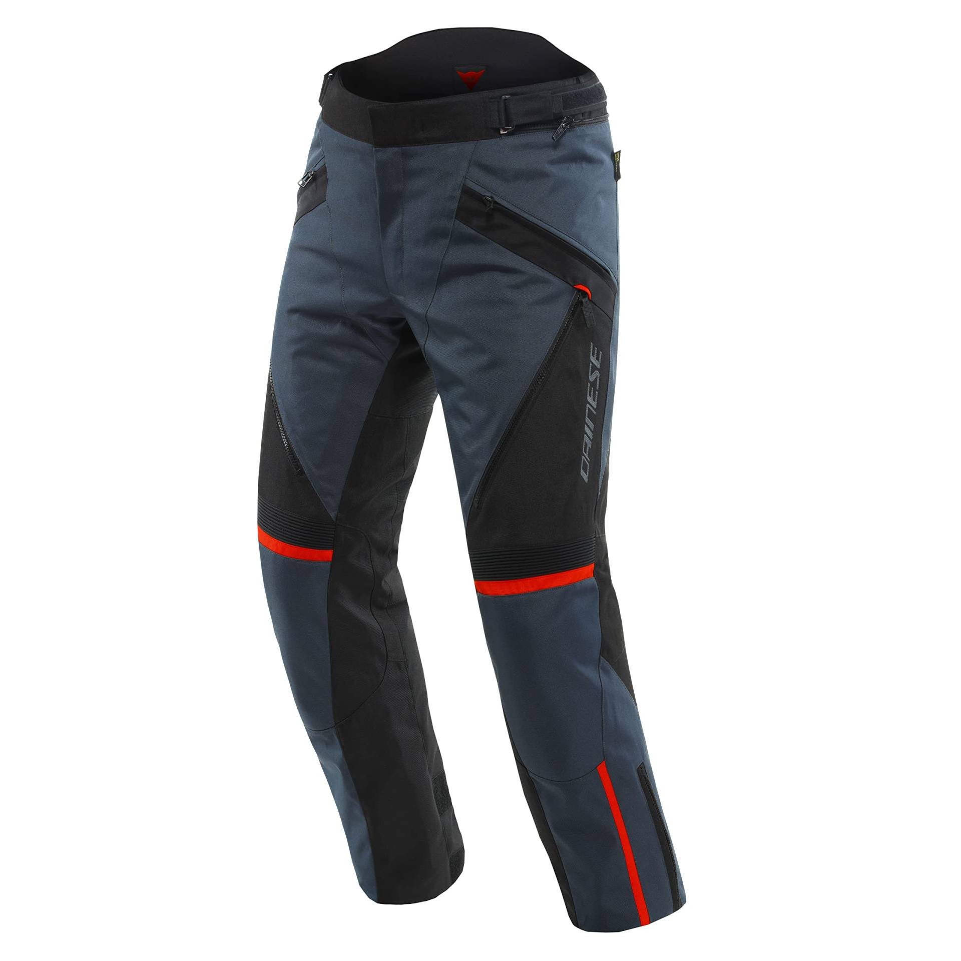 Dainese - Tempest 3 D Dry Pants, Motorrad Tourenhose Für Männer, Wasserdichte Membran, Herausnehmbares Thermofutter, Knieschutz, Ebenholz/Schwarz/Lavarot, 58 von Dainese