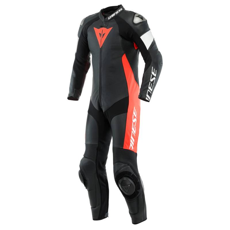 Dainese Tosa 1-Teiler Perforierte Motorrad Lederkombi (Black/Red/White,50) von Dainese