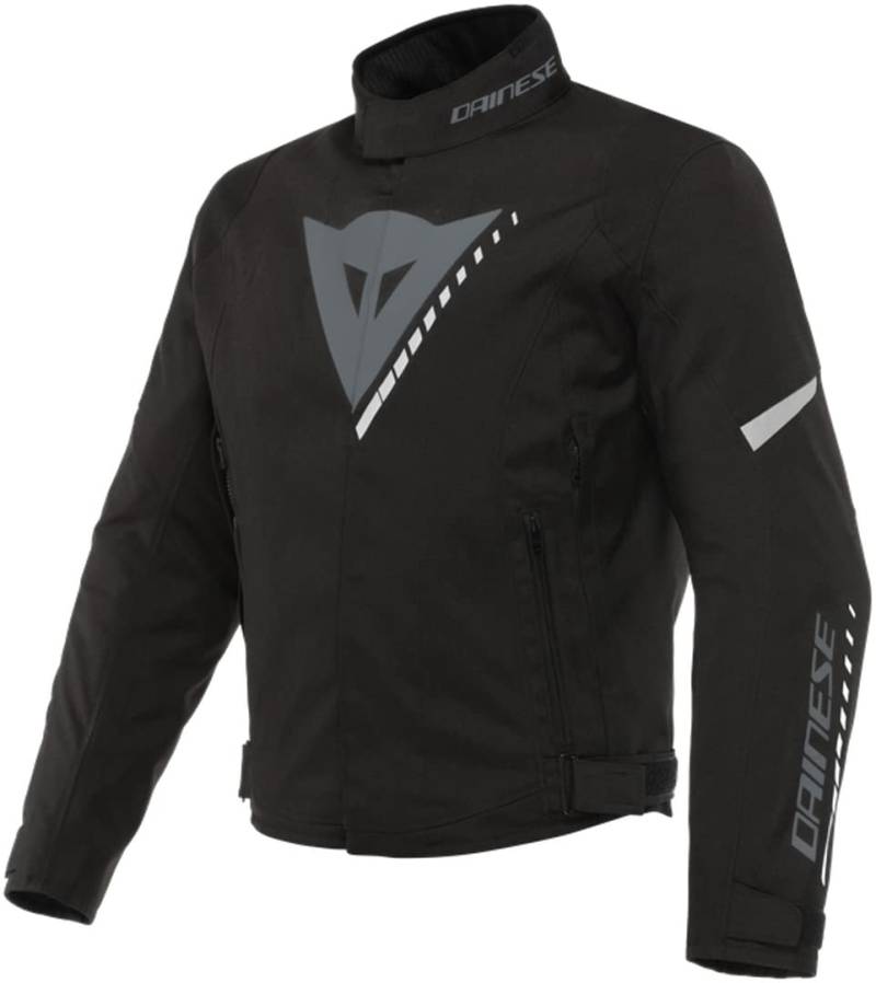 Dainese - Veloce D-Dry Jacket, 4 Jahreszeiten Motorradjacke Herren, Atmungsaktiv und Regenfest, mit Herausnehmbarem Thermofutter, Motorrad Jacke Leicht und Bequem, Schwarz/Grau/Weiß von Dainese