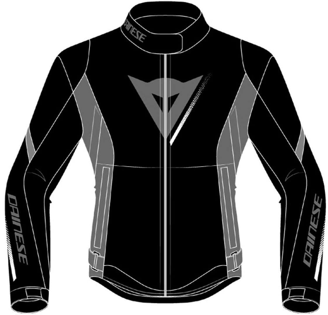 Dainese Veloce Lady D-Dry Jacket, Motorradjacke Ganzjährig Wasserdicht mit Abnehmbarer Thermoschicht, Damen, Schwarz/Charcoal-Gray/Weiß, 44 von Dainese