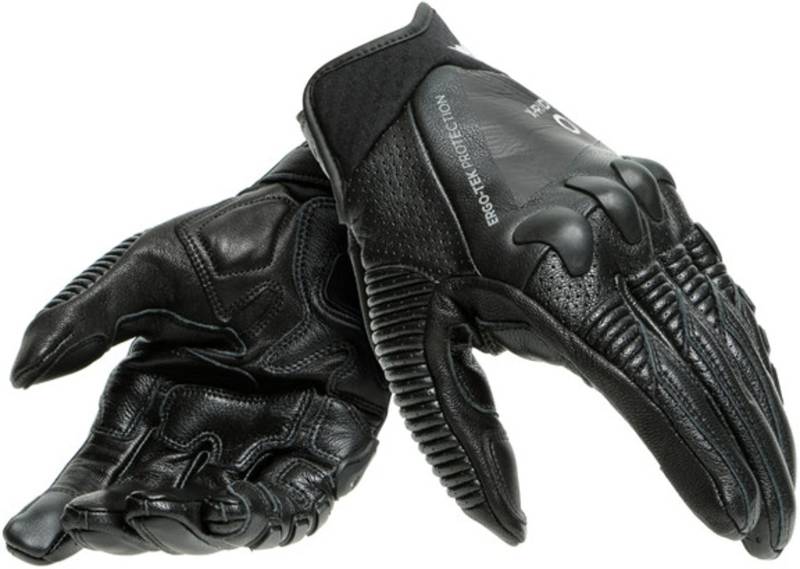 Dainese - X-Ride Gloves, Kurzer Leder-Motorradhandschuh, mit Knöchelschutz und Touchscreen, Mann, Schwarz/Schwarz, L von Dainese