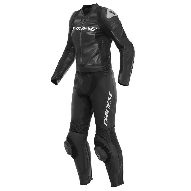 Dainese zweiteiler Lederkombi Mirage Lady 2PC Damen Motorradanzug Motorradkombi, BLACK/BLACK/WHITE, 106 von Dainese