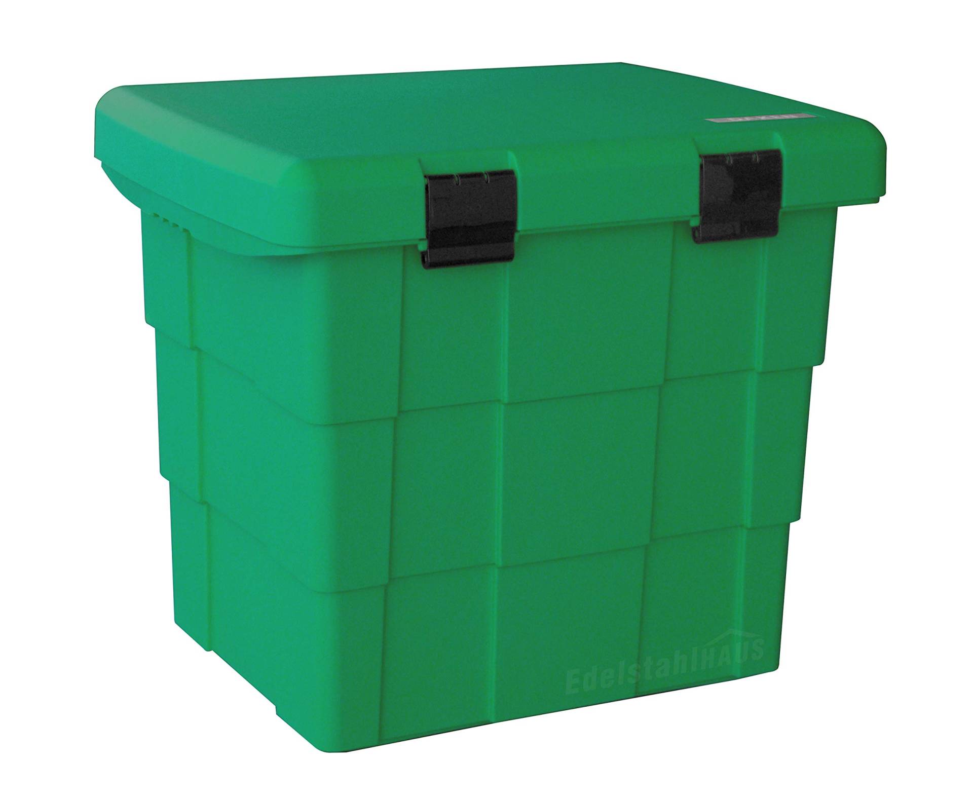 DAKEN Streugutbehälter 108 ltr. Gruen, Streugutbox, Streusalzbox, Sandbox, Lagerbehälter, Pick-up Box, Anhängerbox, Deichselbox, Streukiste, Salzlager, Winterdienst von DAKEN